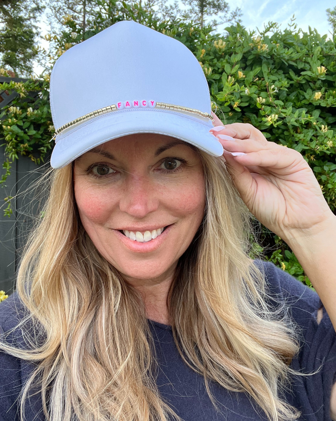 Fancy Trucker Hat - White