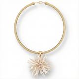 Coral Flower Collar Necklace | Handmade Statement Jewelry