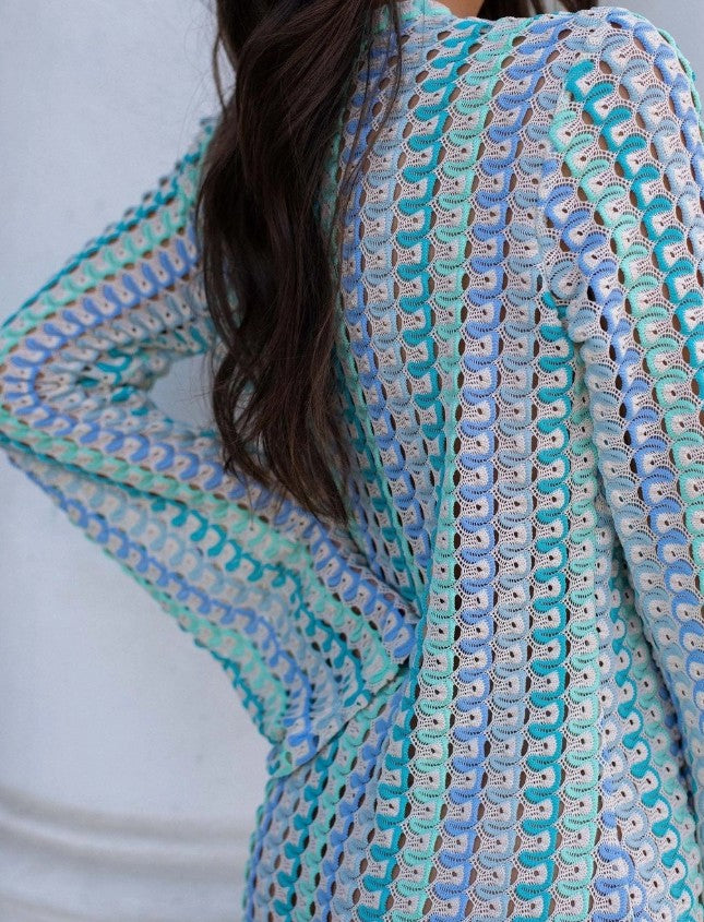 Coastal Chic Maxi Cover-Up - Purple/Green