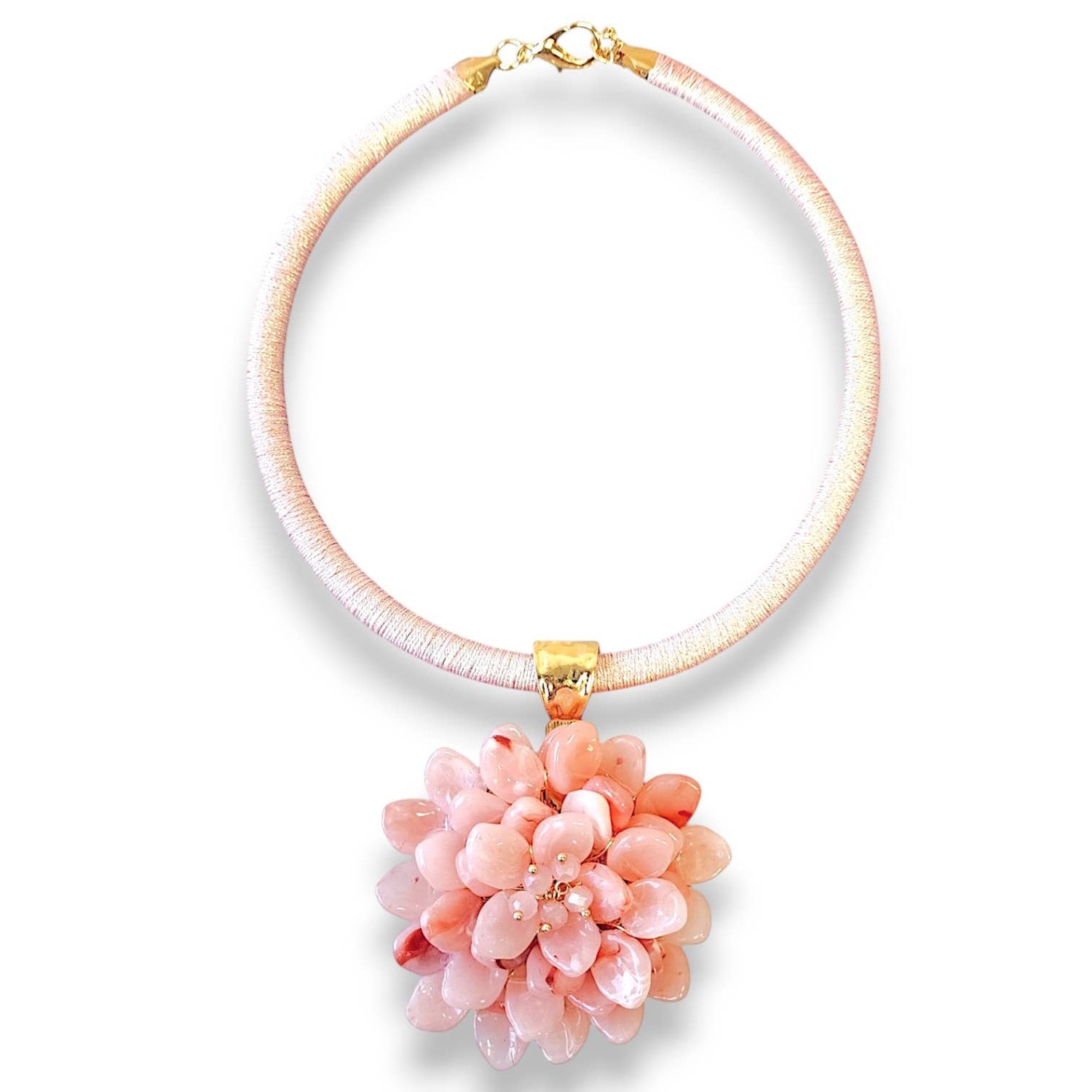 Pink Flower Collar Necklace | Coastal Statement Jewelry